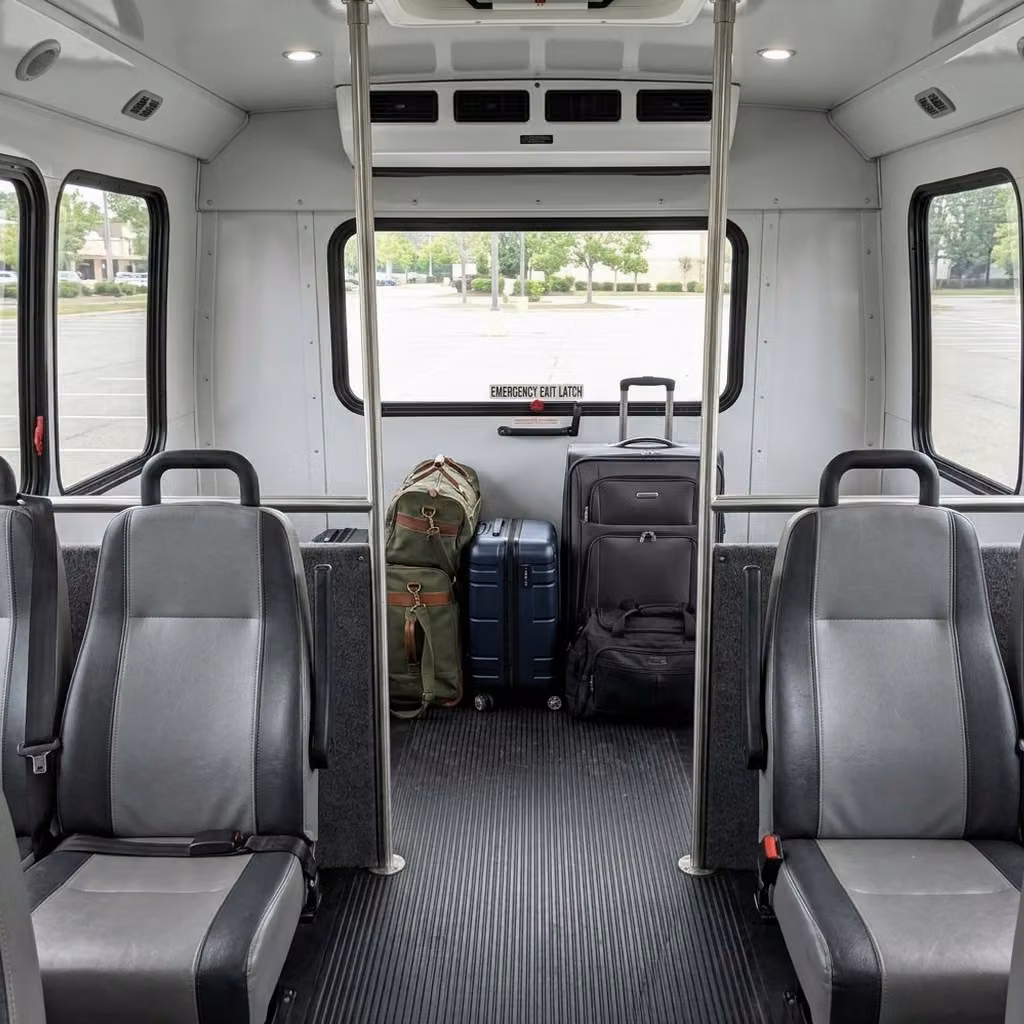 vestavia hills 28 passenger minibus luggage area