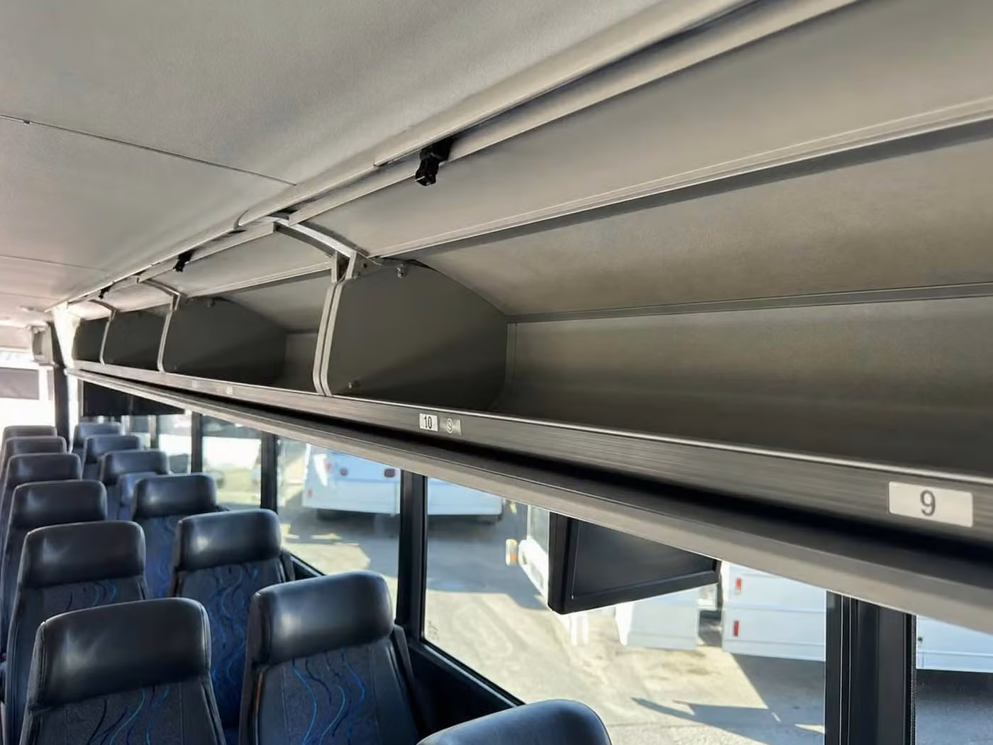 vestavia hills 56 passenger charter bus overhead storage