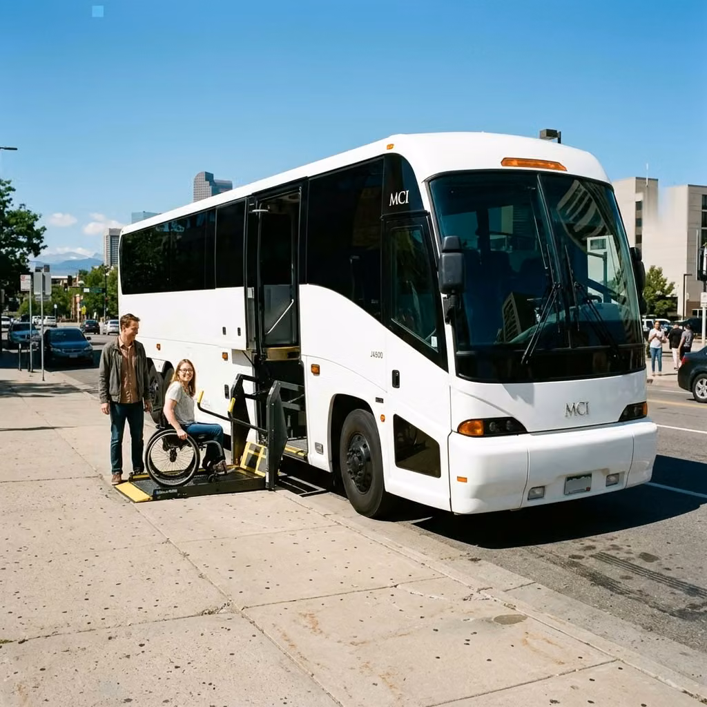 vestavia hills 56 passenger charter bus wheelchair lift