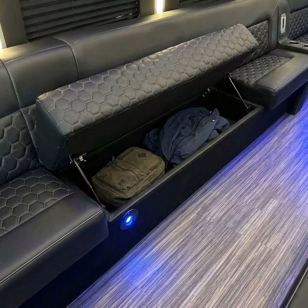 vestavia hills party bus under seat storage