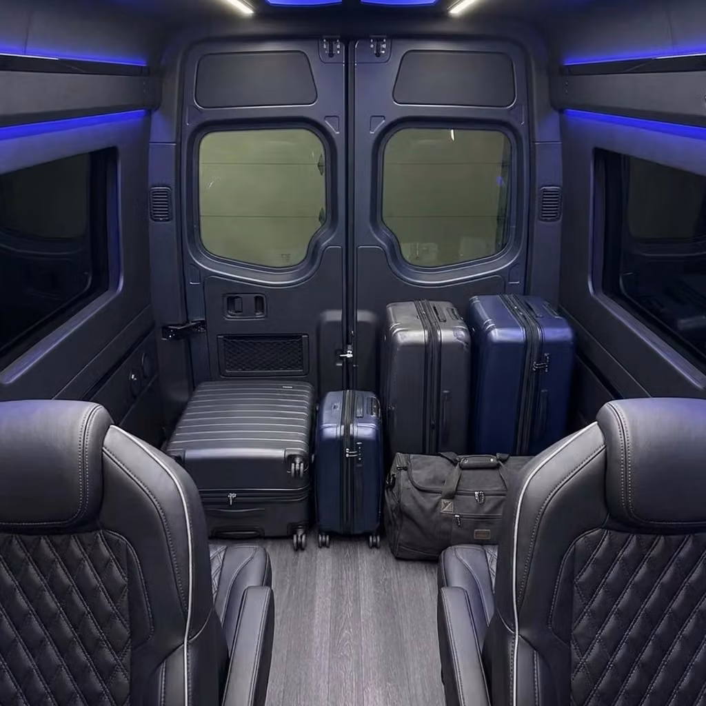 vestavia hills sprinter van rental with driver luggage area